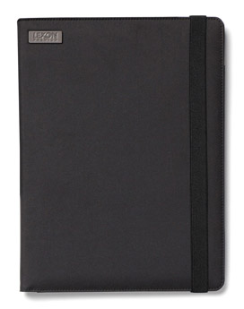 noir - Conférencier A4 PREMIUM en microfibre 75D